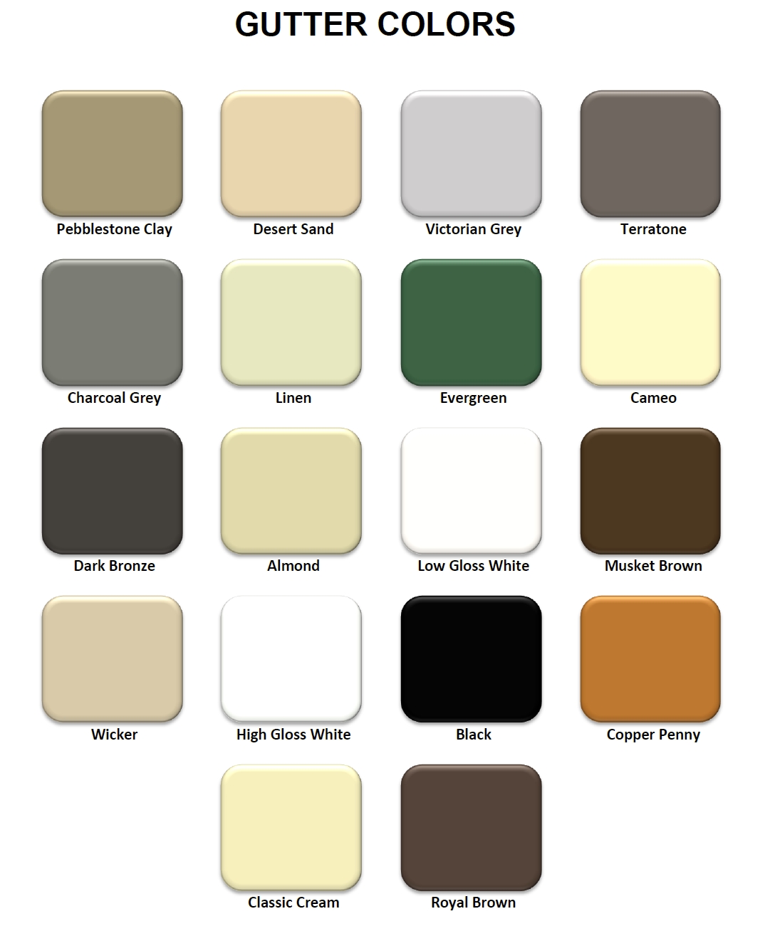 Seamless Gutter colors